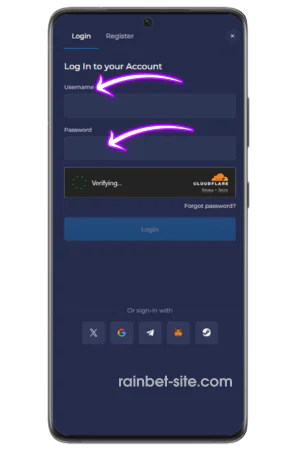 Enter Login Credentials